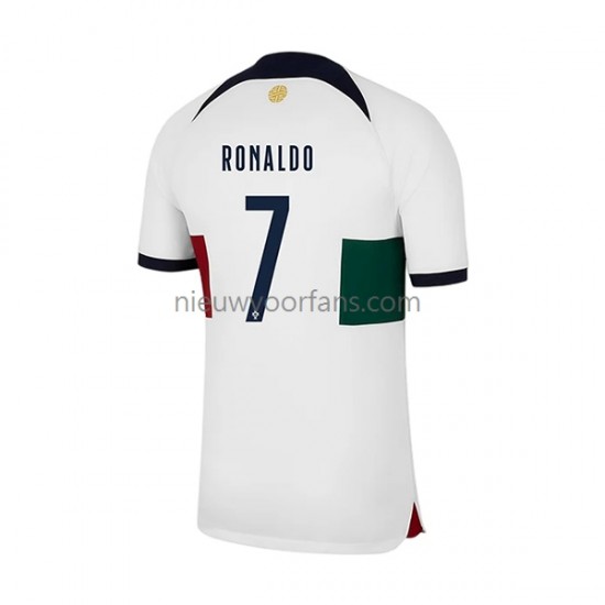 Portugal Heren Shirt met Bedrukking Ronaldo 7 Uit WK 2022 Korte Mouw