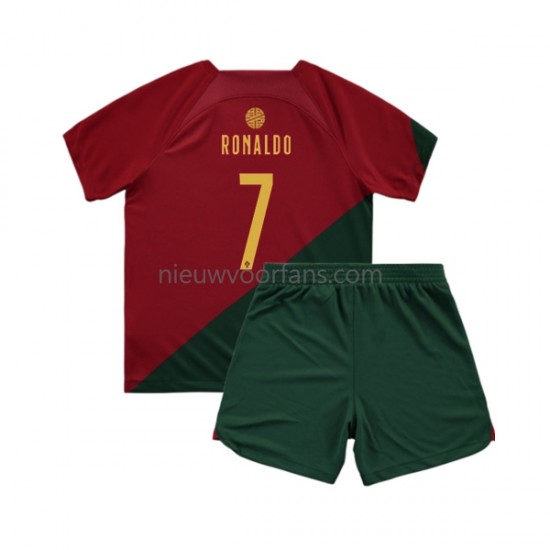 Portugal Kind Shirt met Bedrukking Ronaldo 7 Thuis WK 2022 Korte Mouw