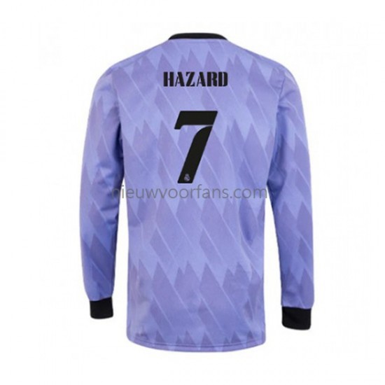 Real Madrid Heren Shirt met Bedrukking Eden Hazard 7 Uit 2022-2023 Lange Mouw