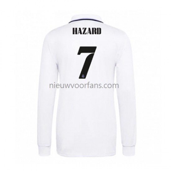 Real Madrid Heren Shirt met Bedrukking Eden Hazard 7 Thuis 2022-2023 Lange Mouw
