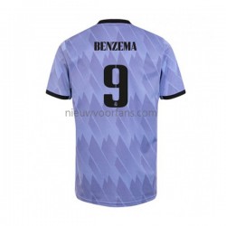 Real Madrid Heren Shirt met Bedrukking Karim Benzema 9 Uit 2022-2023 Korte Mouw