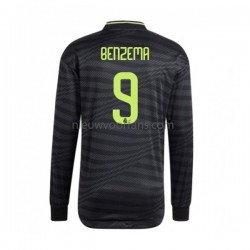 Real Madrid Heren Shirt met Bedrukking Karim Benzema 9 Derde 2022-2023 Lange Mouw