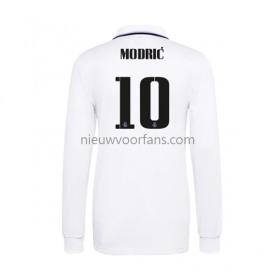 Real Madrid Heren Shirt met Bedrukking Modrić 10 Thuis 2022-2023 Lange Mouw
