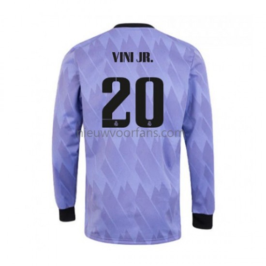 Real Madrid Heren Shirt met Bedrukking Vinicius Junior 20 Uit 2022-2023 Lange Mouw