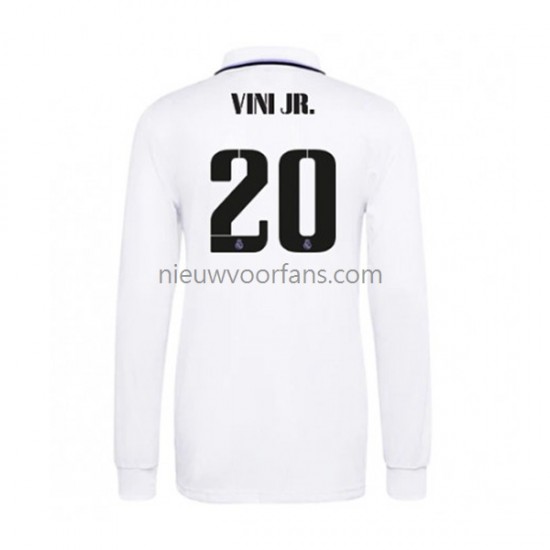 Real Madrid Heren Shirt met Bedrukking Vinicius Junior 20 Thuis 2022-2023 Lange Mouw