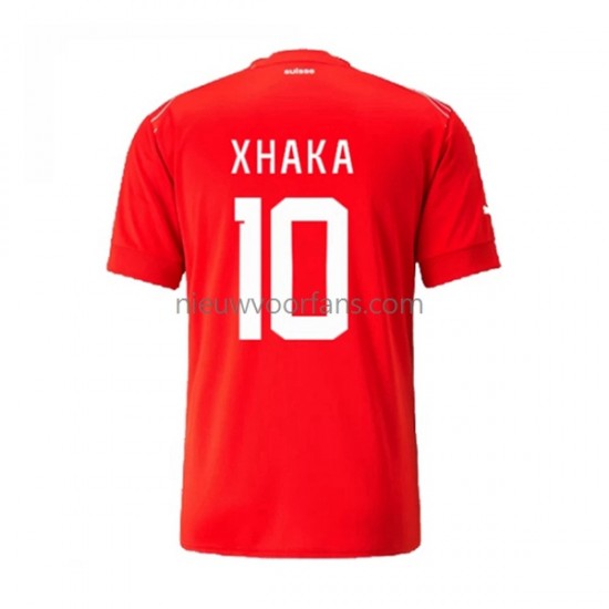 Zwitserland Heren Shirt met Bedrukking Xhaka 10 Thuis WK 2022 Korte Mouw