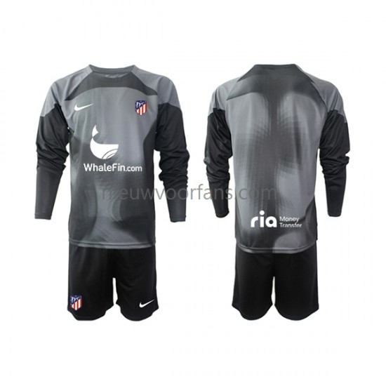 Atlético Madrid Kind Shirt met Bedrukking Doelman Uit 2022-2023 Lange Mouw