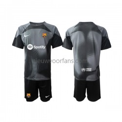 FC Barcelona Kind Shirt met Bedrukking Doelman Uit 2022-2023 Korte Mouw
