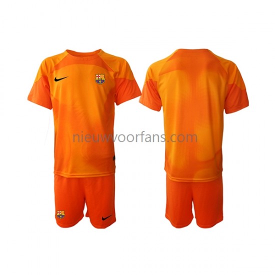 FC Barcelona Kind Shirt met Bedrukking Doelman Derde 2022-2023 Korte Mouw