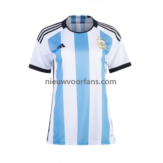 Argentinië Dames Shirt met Bedrukking Thuis WK 2022 Korte Mouw