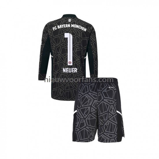FC Bayern München Kind Shirt met Bedrukking Doelman Manuel Neuer 1 Uit 2022-2023 Lange Mouw