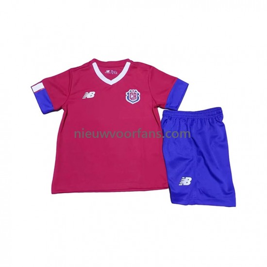 Costa Rica Kind Shirt met Bedrukking Thuis WK 2022 Korte Mouw
