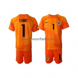 Frankrijk Kind Shirt met Bedrukking Doelman Hugo Lloris 1 Uit WK 2022 Korte Mouw