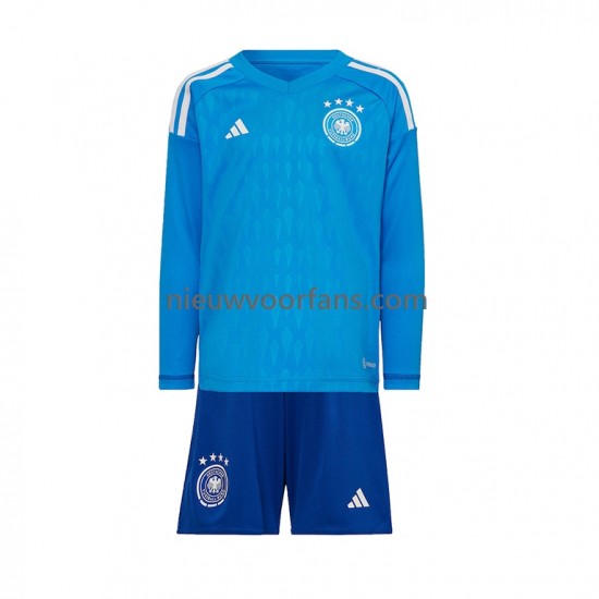 Duitsland Kind Shirt met Bedrukking Doelman Thuis WK 2022 Lange Mouw