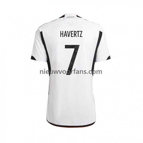 Duitsland Heren Shirt met Bedrukking Havertz 7 Thuis WK 2022 Korte Mouw