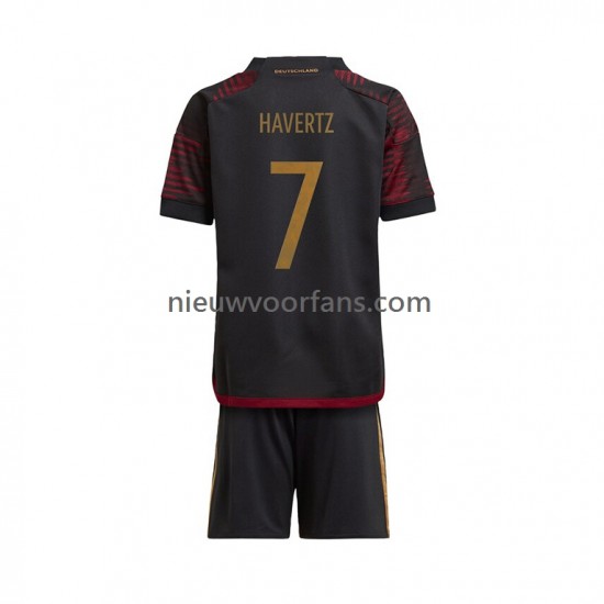 Duitsland Kind Shirt met Bedrukking Havertz 7 Uit WK 2022 Korte Mouw