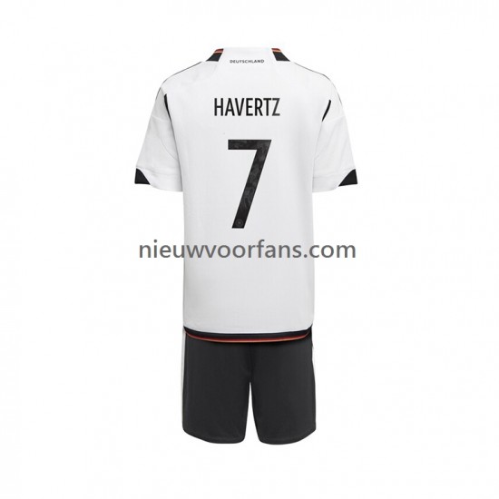 Duitsland Kind Shirt met Bedrukking Havertz 7 Thuis WK 2022 Korte Mouw