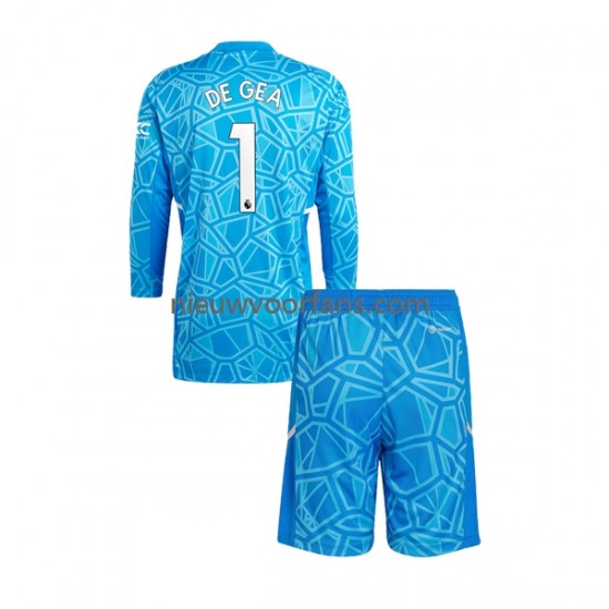 Manchester United Kind Shirt met Bedrukking Doelman DE GEA 1 Thuis 2022-2023 Lange Mouw