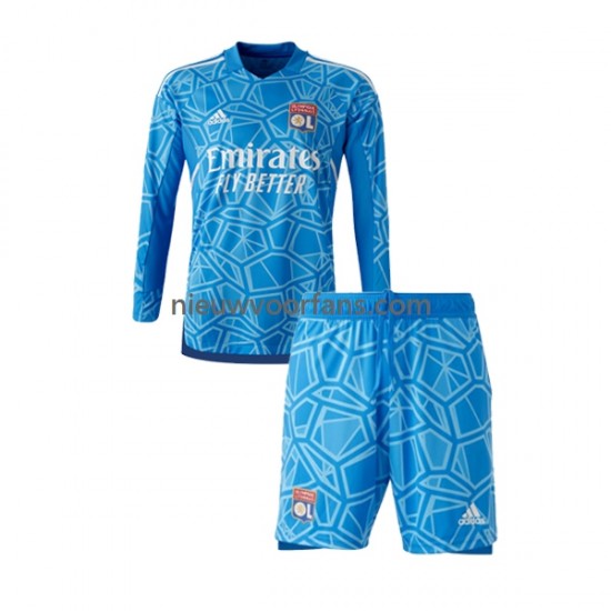 Olympique Marseille Kind Shirt met Bedrukking Doelman Thuis 2022-2023 Lange Mouw