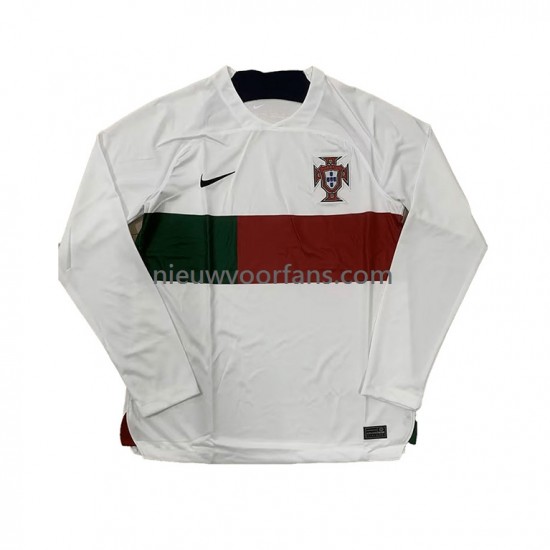 Portugal Heren Shirt met Bedrukking Uit WK 2022 Lange Mouw