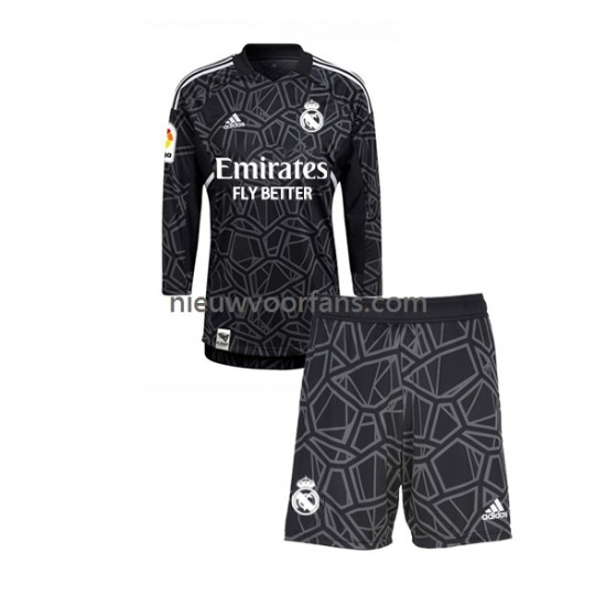 Real Madrid Kind Shirt met Bedrukking Doelman Uit 2022-2023 Lange Mouw