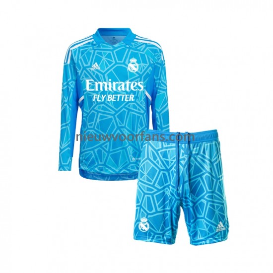 Real Madrid Kind Shirt met Bedrukking Doelman Thuis 2022-2023 Lange Mouw