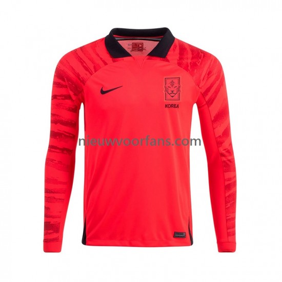 Zuid-Korea Heren Shirt met Bedrukking Thuis WK 2022 Lange Mouw