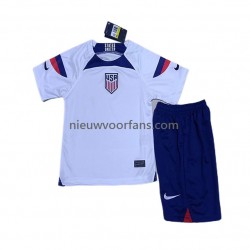 USA Kind Shirt met Bedrukking Thuis WK 2022 Korte Mouw