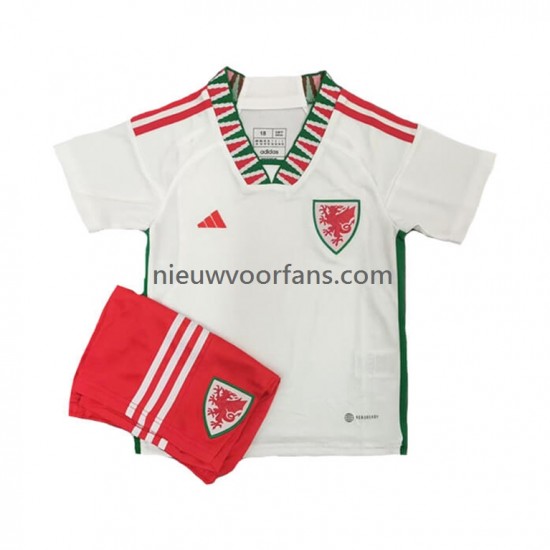 Wales Kind Shirt met Bedrukking Uit WK 2022 Korte Mouw