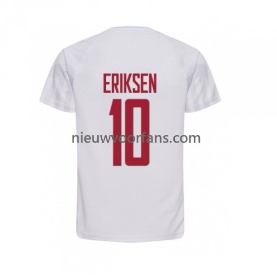 Denemarken Heren Shirt met Bedrukking Christian Eriksen 10 Uit WK 2022 Korte Mouw