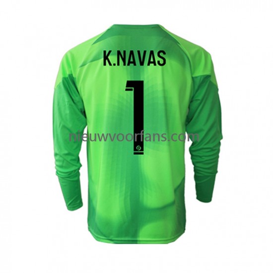 Paris Saint-Germain Heren Shirt met Bedrukking Doelman Keylor Navas 1 Thuis 2022-2023 Lange Mouw