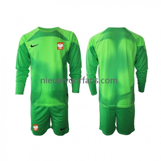 Polen Kind Shirt met Bedrukking Doelman Thuis WK 2022 Lange Mouw