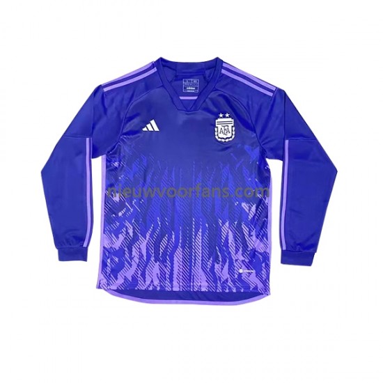 Argentinië Heren Shirt met Bedrukking Uit WK 2022 Lange Mouw