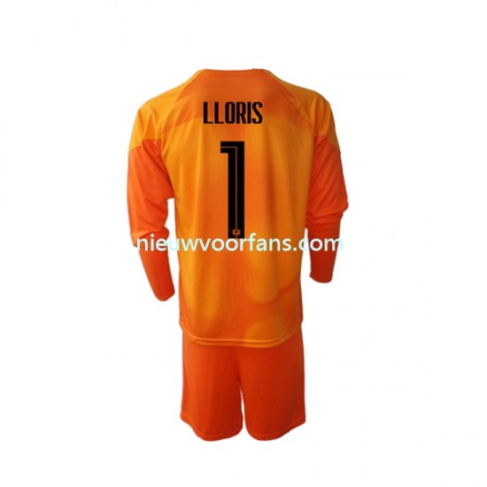 Frankrijk Kind Shirt met Bedrukking Doelman Hugo Lloris 1 Uit WK 2022 Lange Mouw