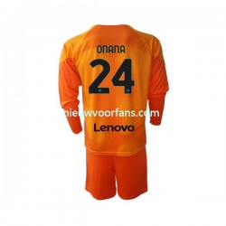 Inter Milan Kind Shirt met Bedrukking Doelman Andre Onana 24 Vierde 2022-2023 Lange Mouw