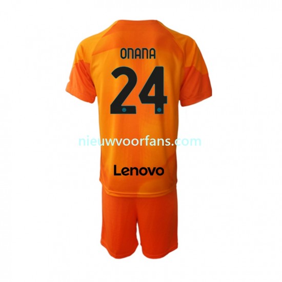 Inter Milan Kind Shirt met Bedrukking Doelman Andre Onana 24 Vierde 2022-2023 Korte Mouw