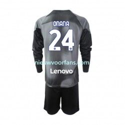 Inter Milan Kind Shirt met Bedrukking Doelman Andre Onana 24 Thuis 2022-2023 Lange Mouw