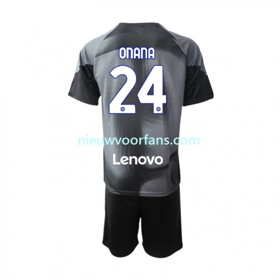 Inter Milan Kind Shirt met Bedrukking Doelman Andre Onana 24 Thuis 2022-2023 Korte Mouw