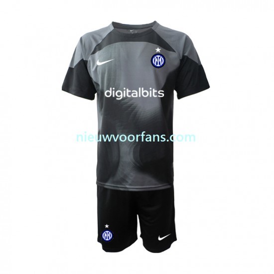 Inter Milan Kind Shirt met Bedrukking Doelman Thuis 2022-2023 Korte Mouw