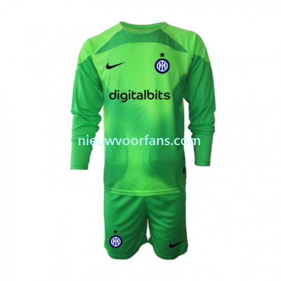 Inter Milan Kind Shirt met Bedrukking Doelman Derde 2022-2023 Lange Mouw