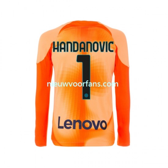 Inter Milan Heren Shirt met Bedrukking Doelman Samir Handanovic 1 Vierde 2022-2023 Lange Mouw
