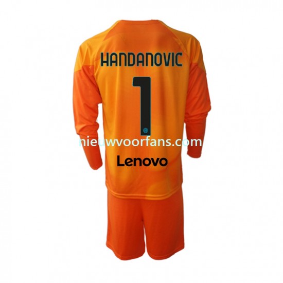 Inter Milan Kind Shirt met Bedrukking Doelman Samir Handanovic 1 Vierde 2022-2023 Lange Mouw
