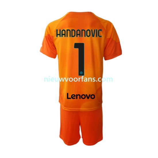 Inter Milan Kind Shirt met Bedrukking Doelman Samir Handanovic 1 Vierde 2022-2023 Korte Mouw