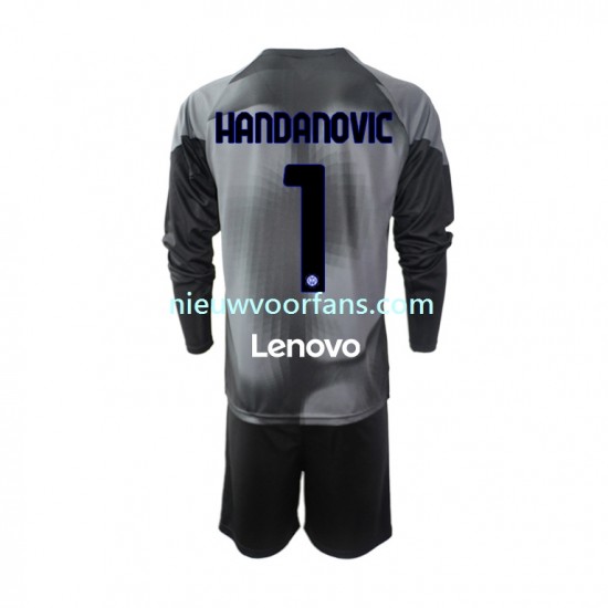 Inter Milan Kind Shirt met Bedrukking Doelman Samir Handanovic 1 Thuis 2022-2023 Lange Mouw