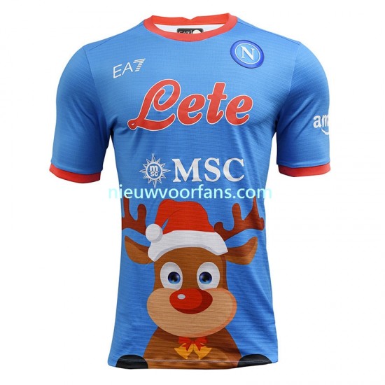 Napoli Heren Shirt met Bedrukking Xmas Thuis 2022-2023 Korte Mouw
