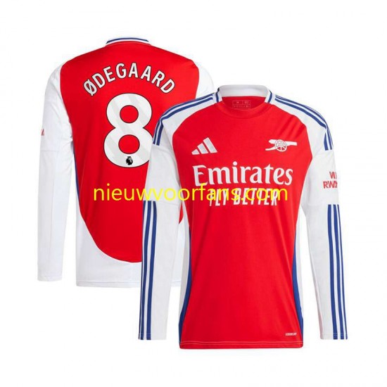 Arsenal Heren Shirt met Bedrukking Martin Odegaard 8 Thuis 2024-2025 Lange Mouw