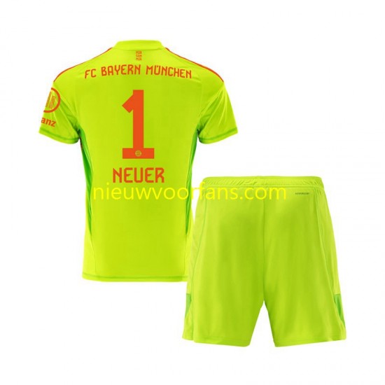 FC Bayern München Kind Shirt met Bedrukking Doelman Manuel Neuer 1 Thuis 2024-2025 Korte Mouw