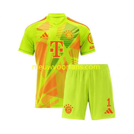 FC Bayern München Kind Shirt met Bedrukking Doelman Manuel Neuer 1 Thuis 2024-2025 Korte Mouw