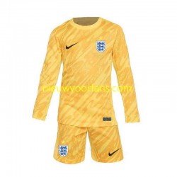 Engeland Kind Shirt met Bedrukking Doelman Uit Euro 2024 Lange Mouw