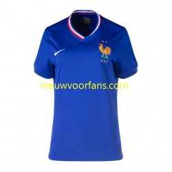 Frankrijk Dames Shirt met Bedrukking Thuis Euro 2024 Korte Mouw